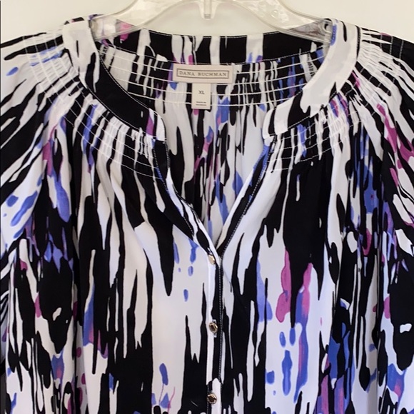 Dana Buchman Colorful Silky Blouse - Picture 4 of 4